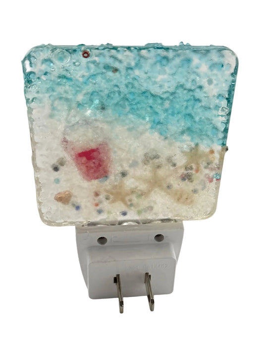 PINK PAIL CRUSHED GLASS NIGHT LIGHT