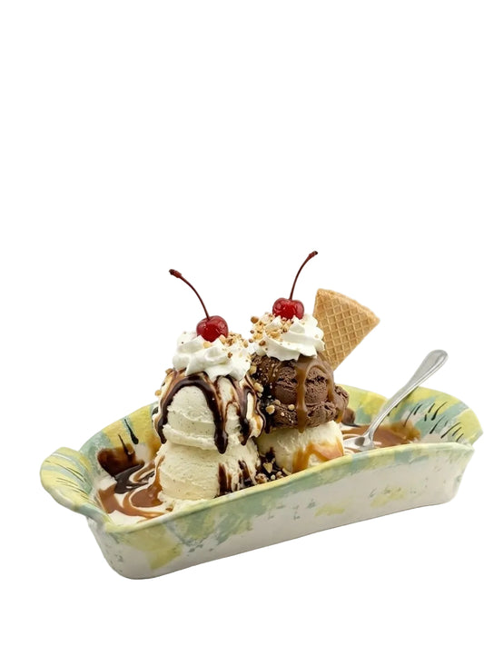 LARGE BANANA SPLIT CERAMIC DISH #2