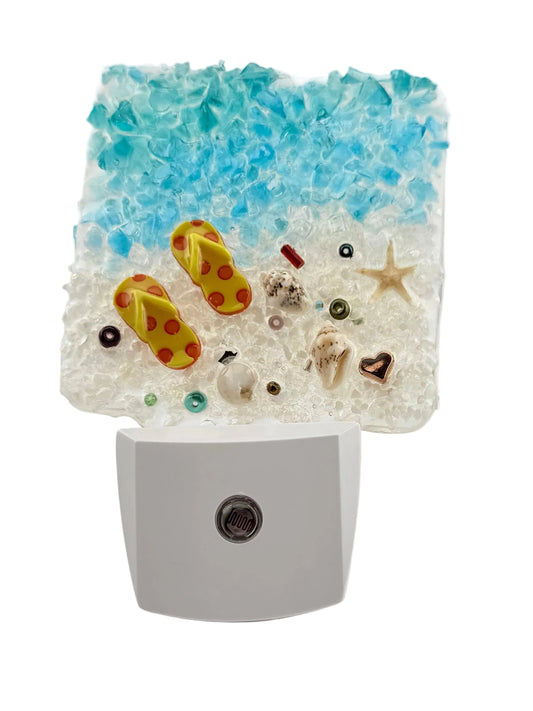 POLKA DOTS FLIP FLOPS CRUSHED GLASS NIGHT LIGHT