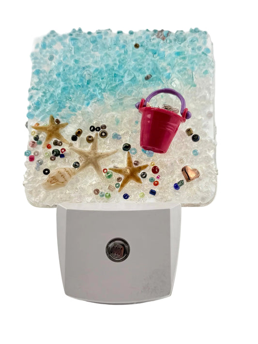 PINK PAIL CRUSHED GLASS NIGHT LIGHT