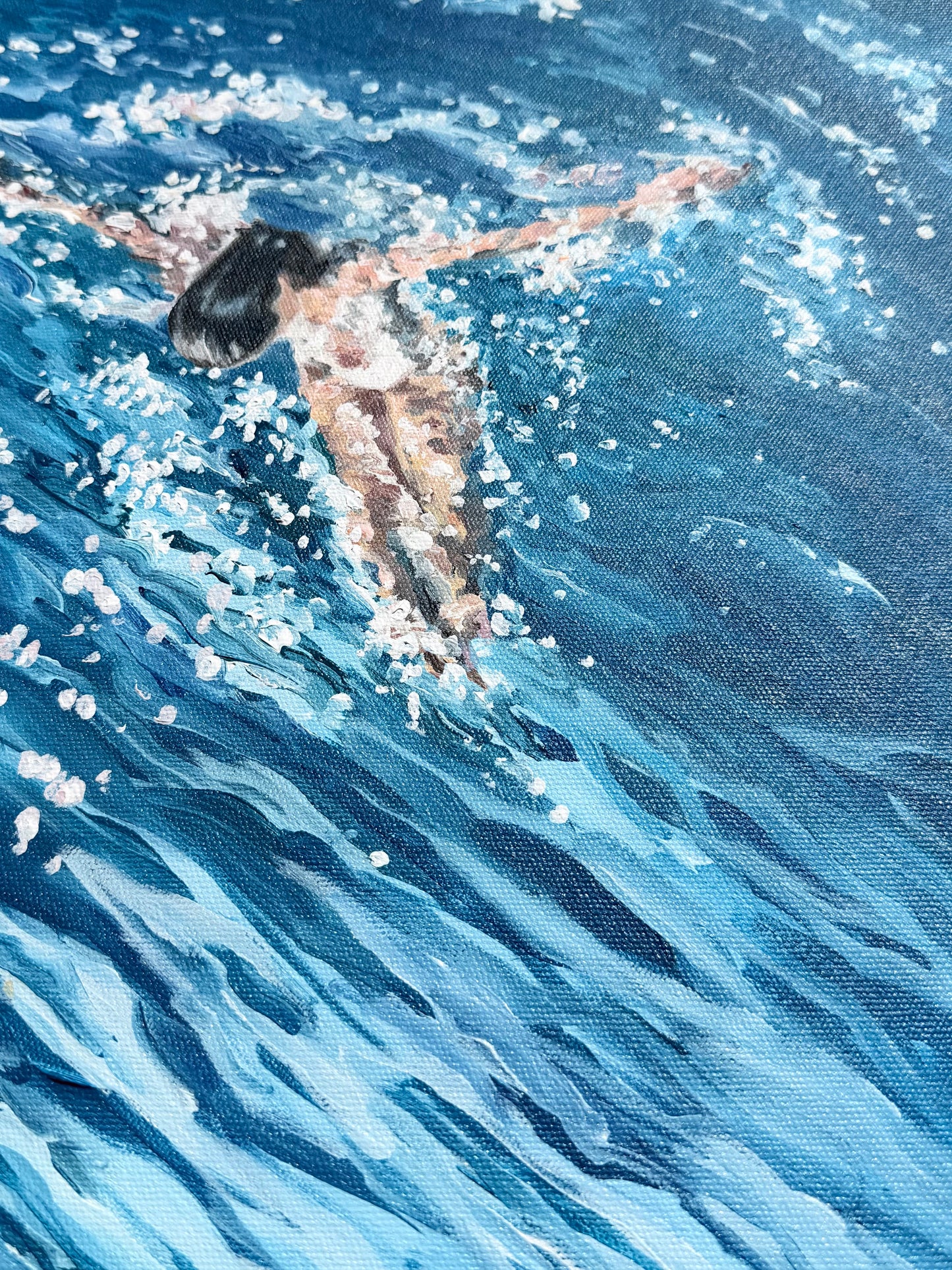 EMERALD BLUE FLOAT 20"X24" ORIGINAL
