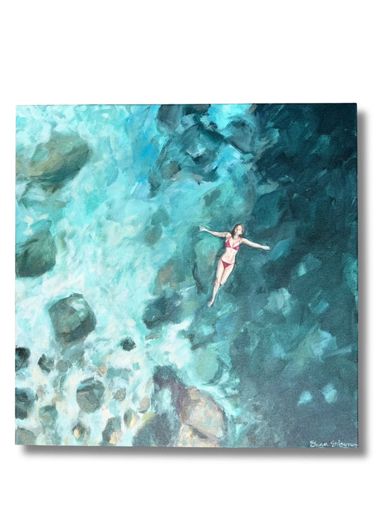 SEA GREEN FLOAT 20"X20" ORIGINAL