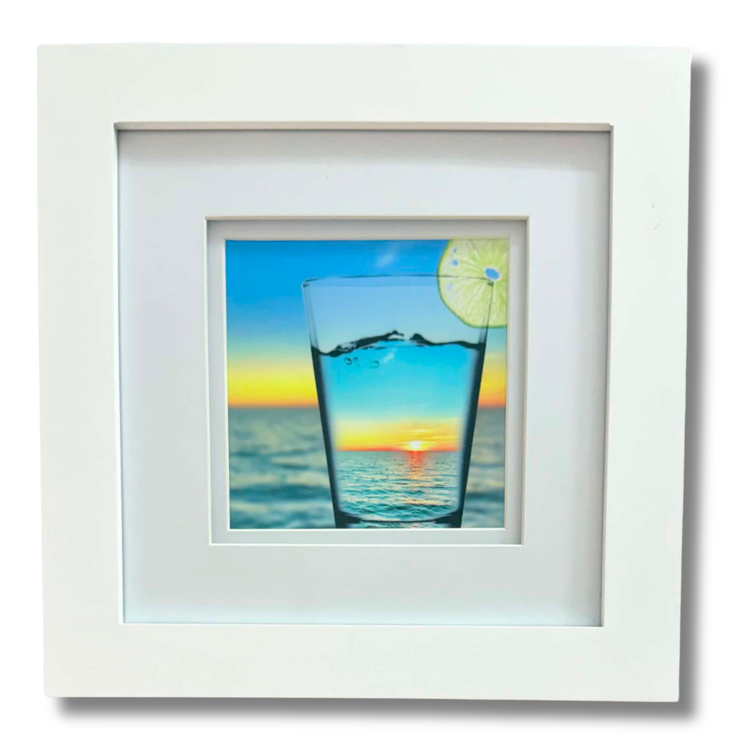 Blue & Yellow Sunset In A Glass