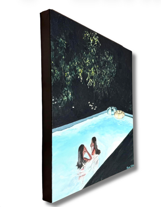 NIGHT SWIMMING 20"X20" ORIGINAL