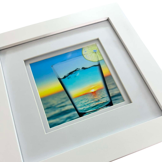 Blue & Yellow Sunset In A Glass
