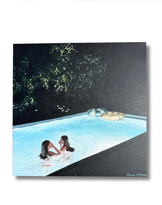 NIGHT SWIMMING 20"X20" ORIGINAL