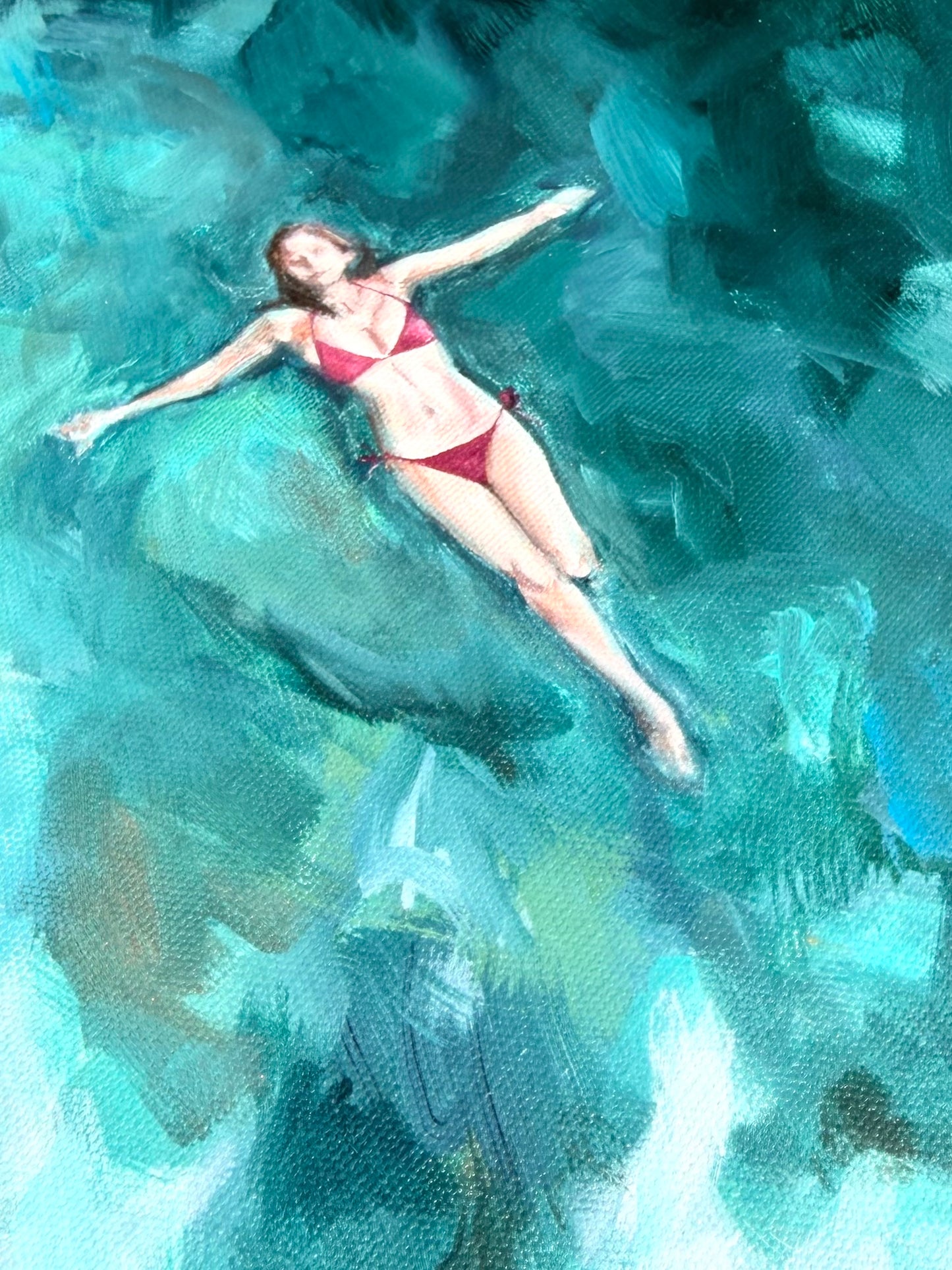 SEA GREEN FLOAT 20"X20" ORIGINAL