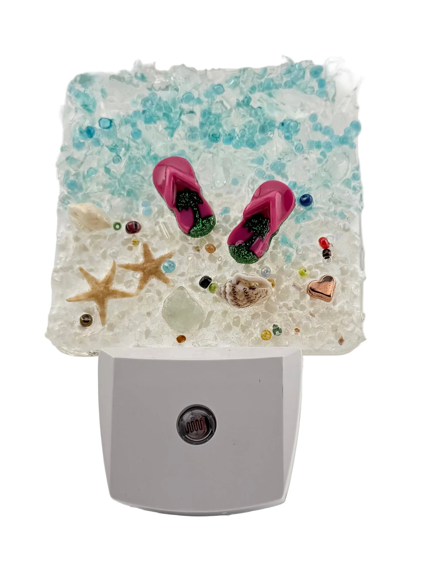 PINK FLIP FLOPS CRUSHED GLASS NIGHT LIGHT