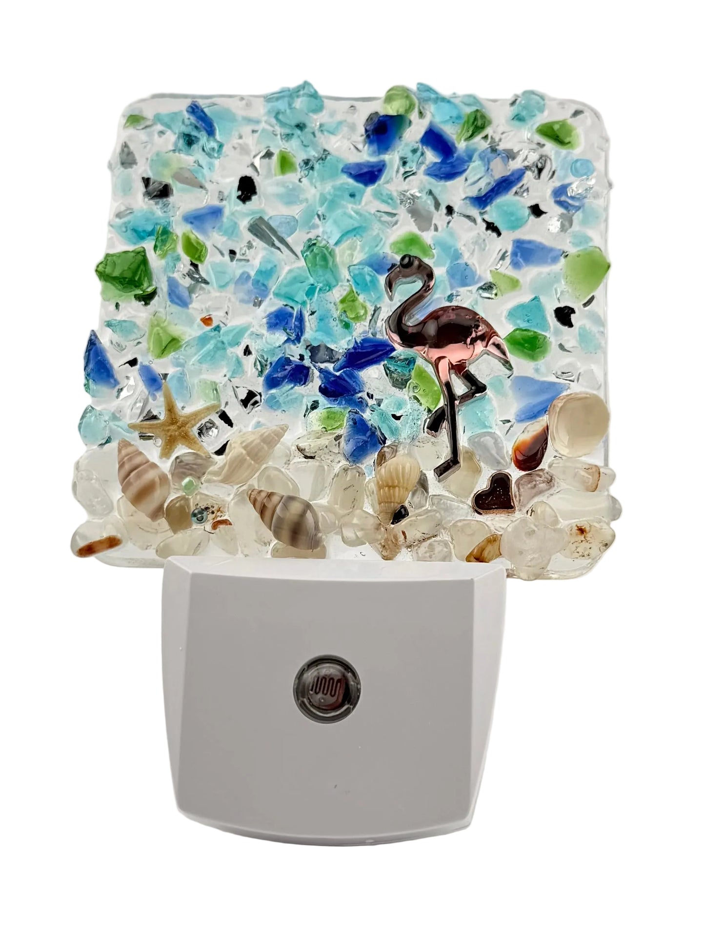 FLAMINGO CRUSHED GLASS NIGHT LIGHT