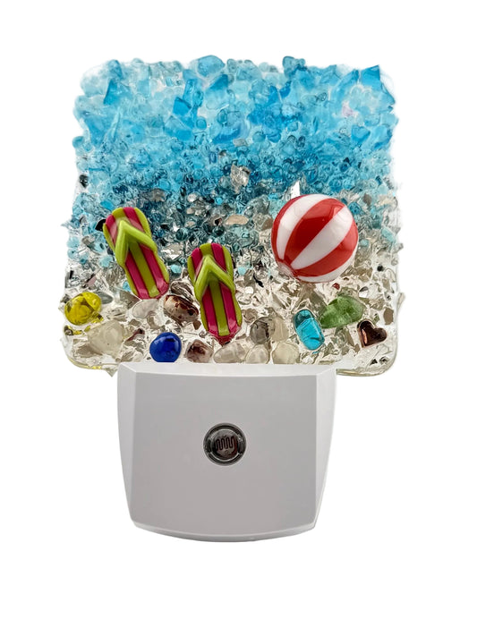 BEACH BALL CRUSHED GLASS NIGHT LIGHT