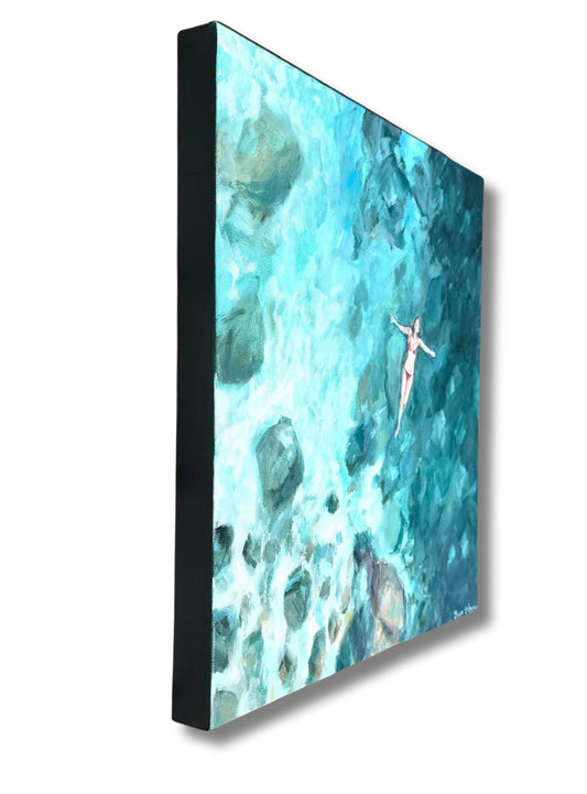 SEA GREEN FLOAT 20"X20" ORIGINAL