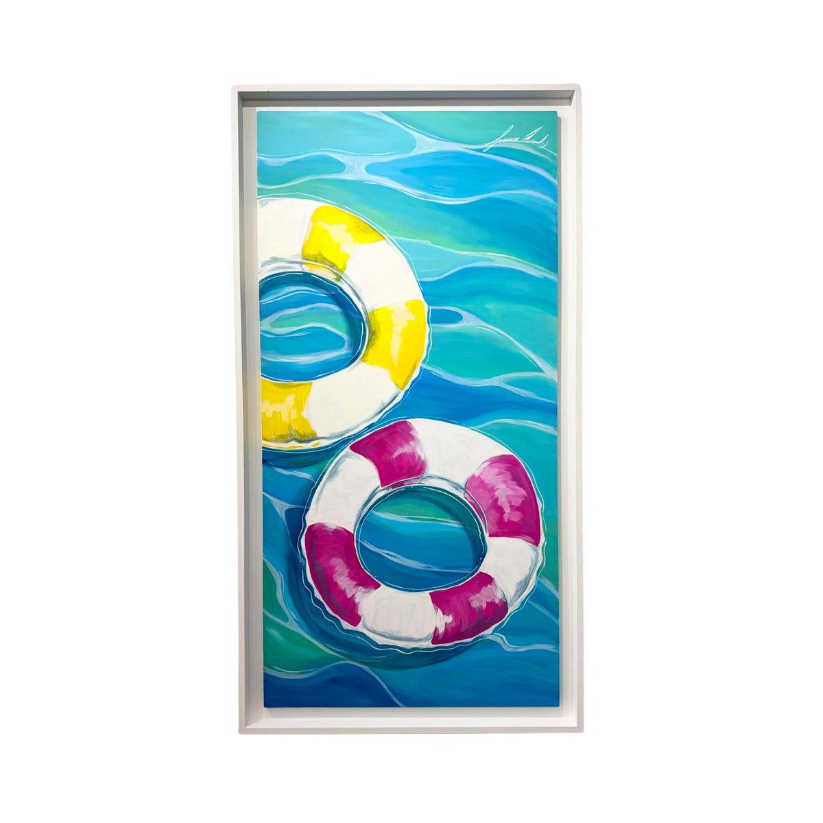 30 x 60 "Let's Float" Acrylic Original Framed