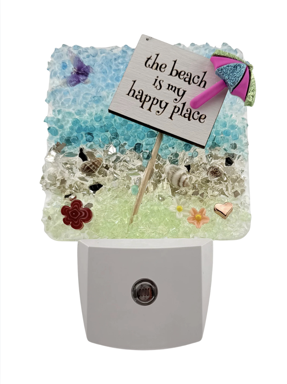 HAPPY PLACE CRUSHED GLASS NIGHT LIGHT